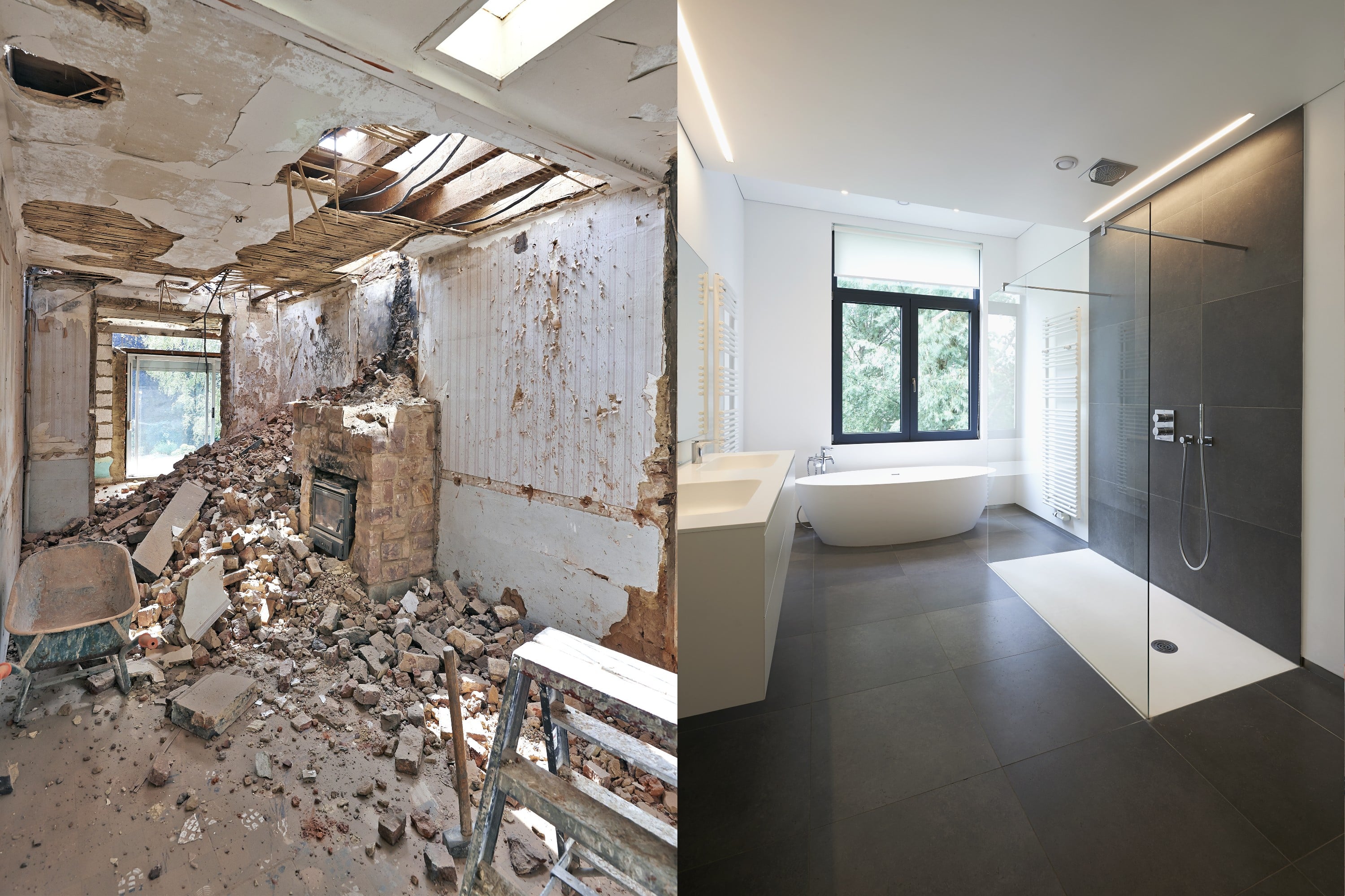 badkamer renovatie voor en na